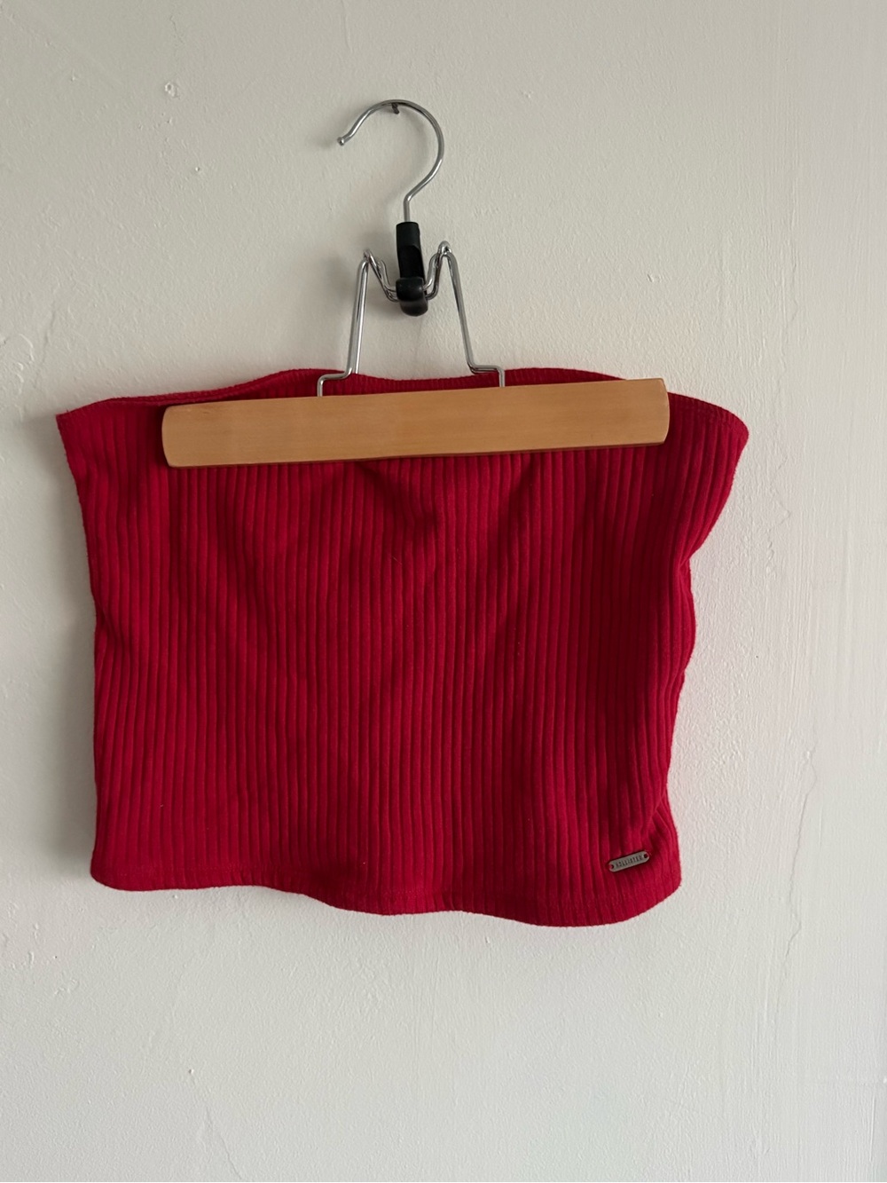 Hollister Red Ribbed Tube Top